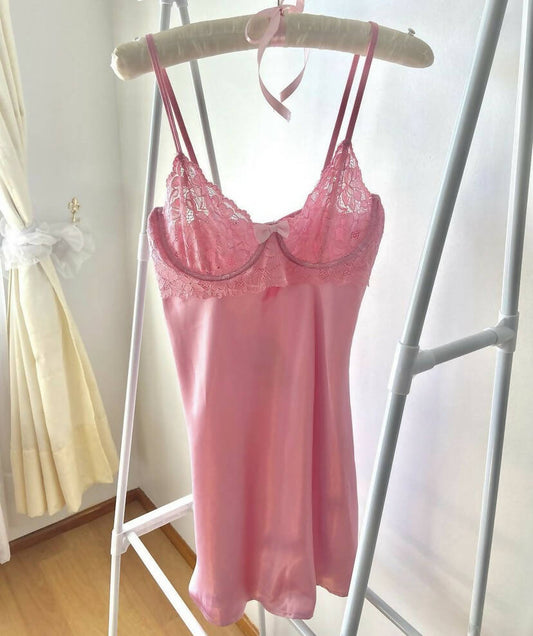 Vestido lencero rosado